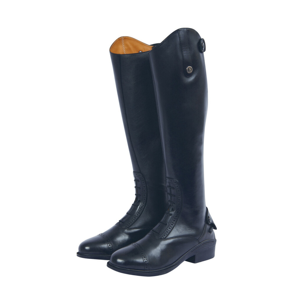 (4 UK Wide Short, Black) Dublin Womens/Ladies Evolution Tall Leather Field Boots