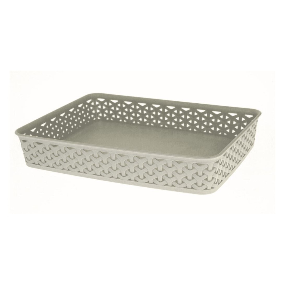 Curver (36 X 26 X 6Cm, ) Rattan A4 Wicker Storage Tray Grey