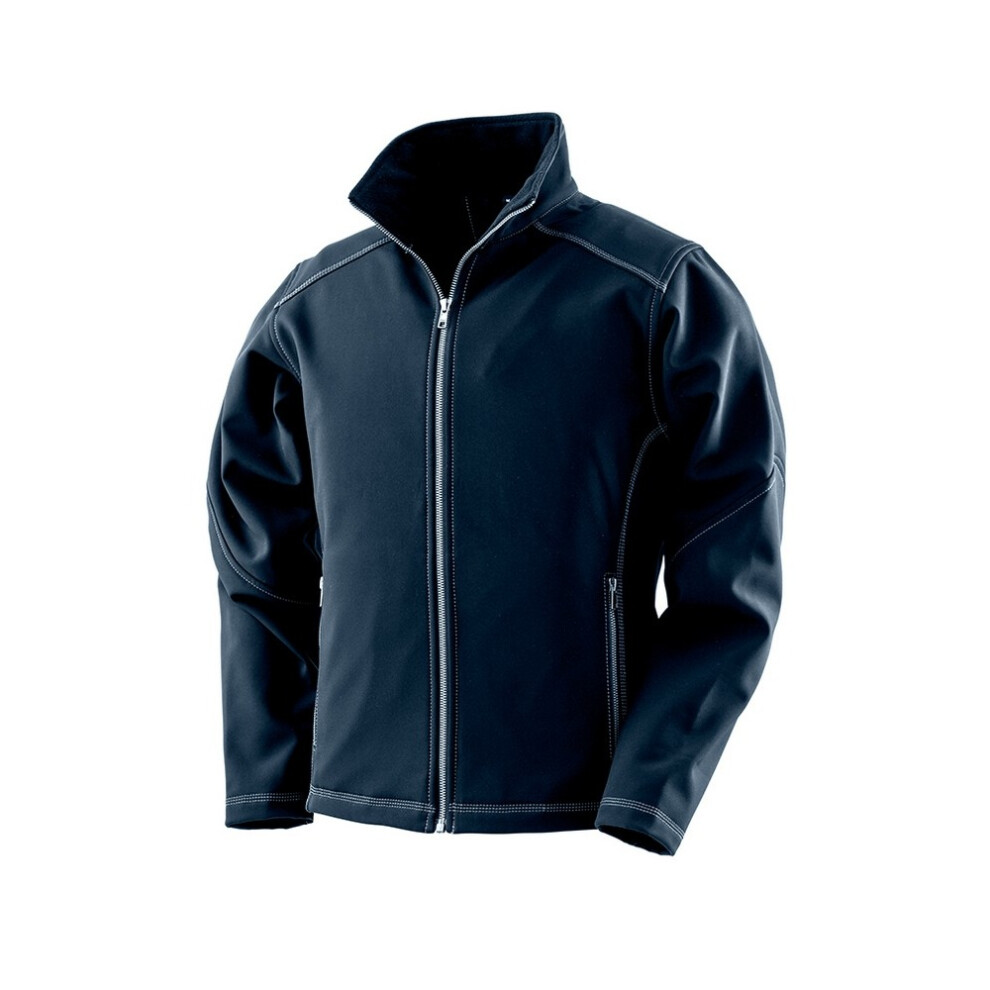 (XS, Navy) Result Work-Guard Womens/Ladies Treble Stitch Soft Shell Jacket