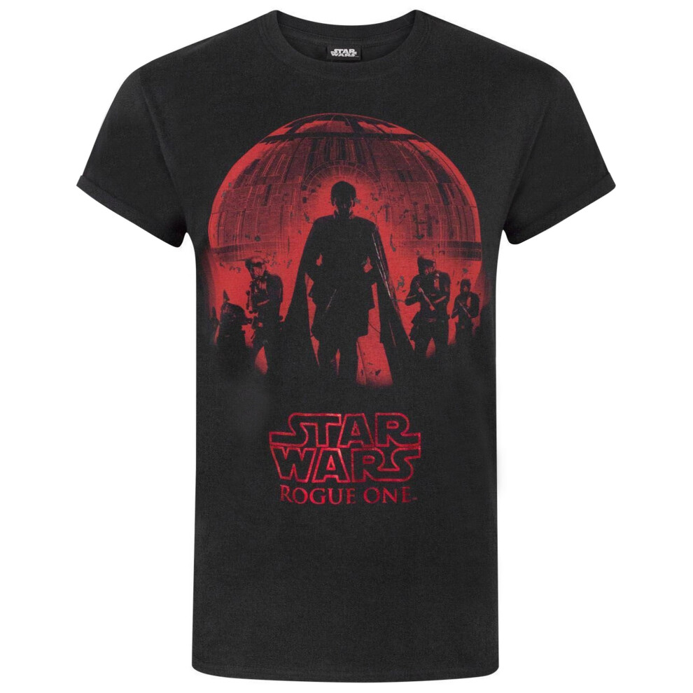 (M, Black/Red) Star Wars Mens Rogue One Foil T-Shirt
