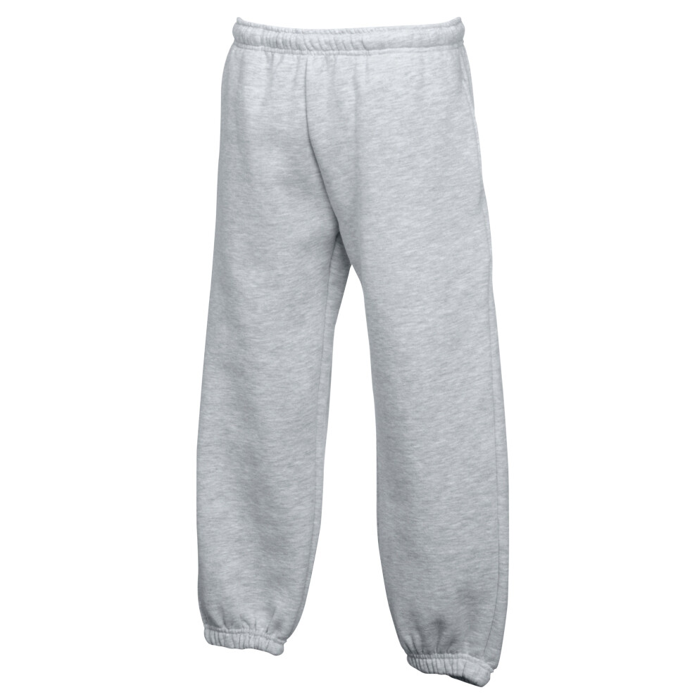 (14-15, Heather Grey) Fruit Of The Loom Kids Unisex Premium 70/30 Jog Pants / Jogging Bottoms (Pack of 2)