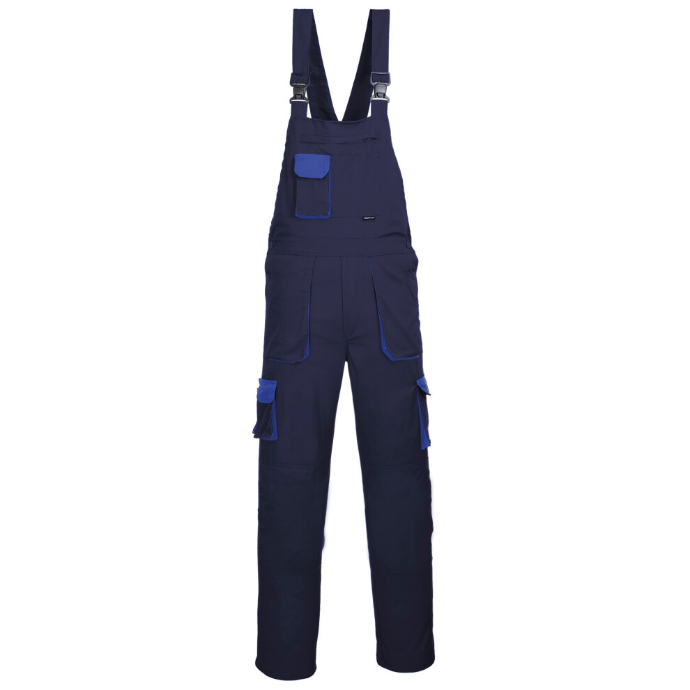 (XL x Regular, Navy/Royal) Portwest Contrast Bib & Brace / Workwear (Pack of 2)