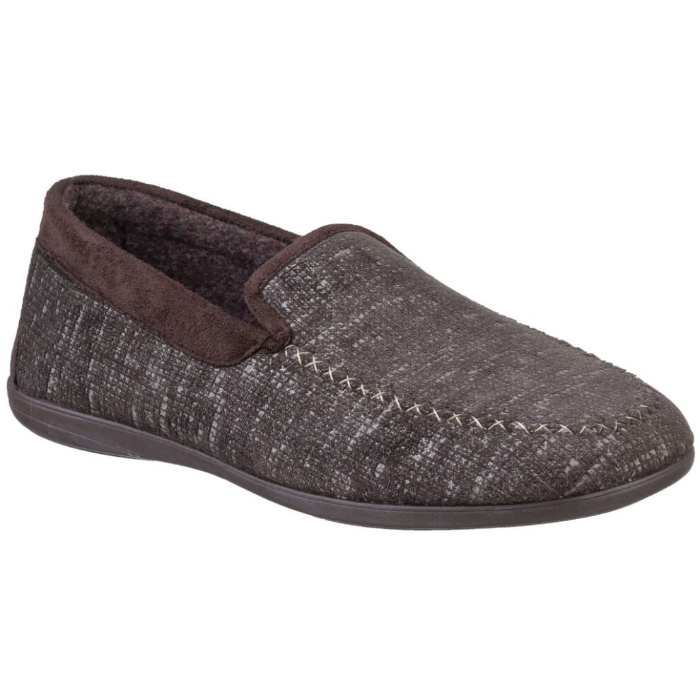 (10 UK, Brown) Cotswold Mens Stanley Moc Toe Full Slipper