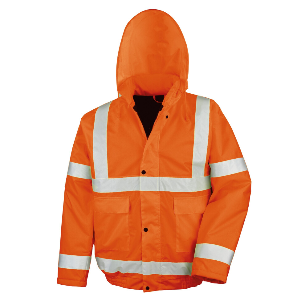 (L, Orange) Result Core High-Viz Winter Blouson Jacket (Waterproof & Windproof) (Pack of 2)