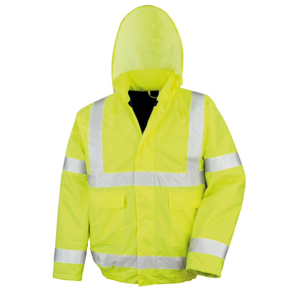 (L, HI-Viz Yellow) Result Core High-Viz Winter Blouson Jacket (Waterproof & Windproof) (Pack of 2)