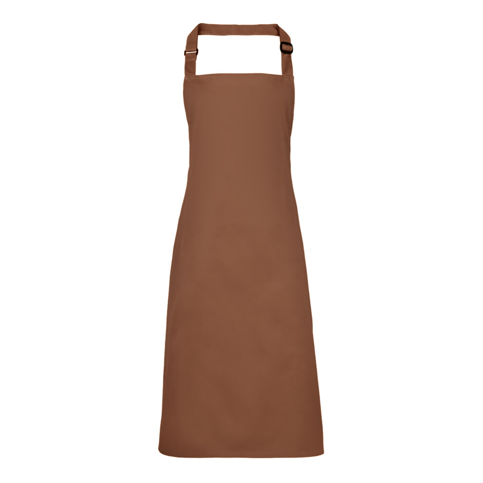 (One Size, Mocha) Premier Colours Bib Apron / Workwear (Pack of 2)