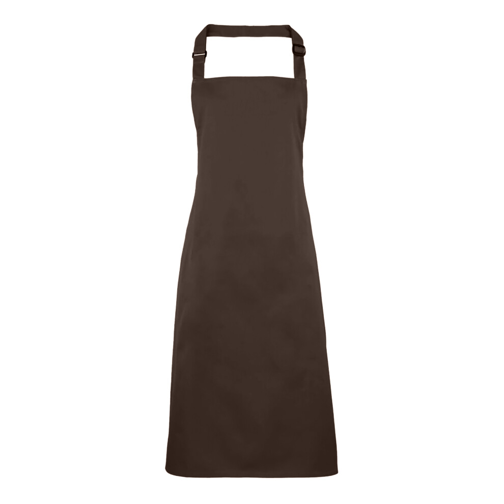 (One Size, Brown) Premier Colours Bib Apron / Workwear (Pack of 2)