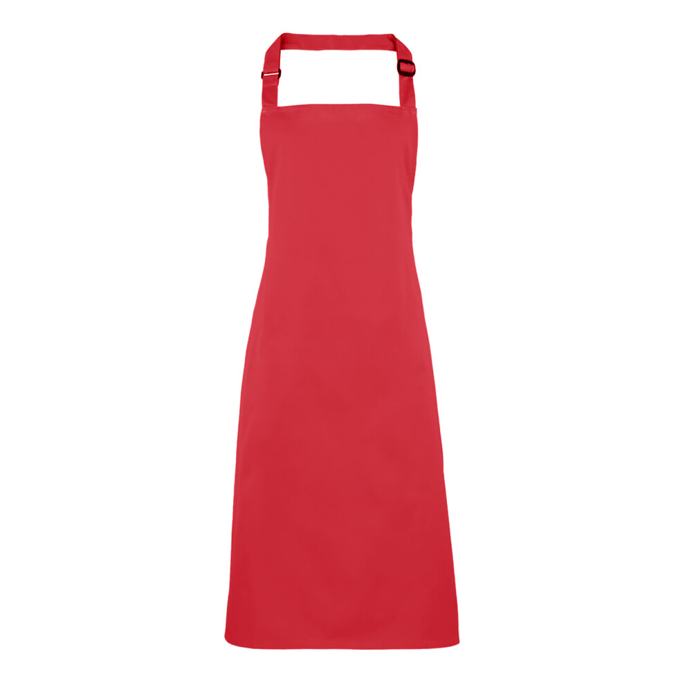 (One Size, Strawberry Red) Premier Colours Bib Apron / Workwear (Pack of 2)