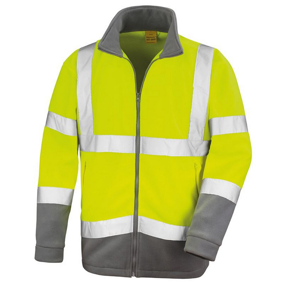 (4XL, Yellow) Result Core Mens Reflective Safety Micro Fleece Jacket (Pack of 2)