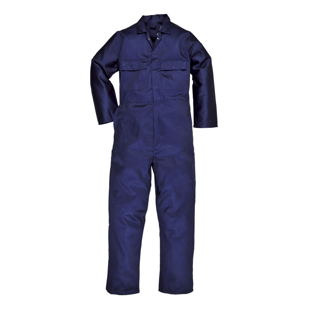 (XL X Regular, Navy) Portwest Mens Euro Work Polycotton Coverall (S999) / Workwear (Pack Of 2)