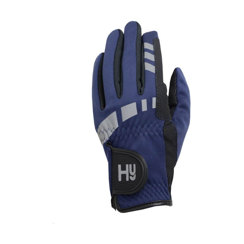 (M, Navy) Hy5 Adults Extreme Reflective Softshell Riding Gloves-image-OPC-PF6YSRP-NEW