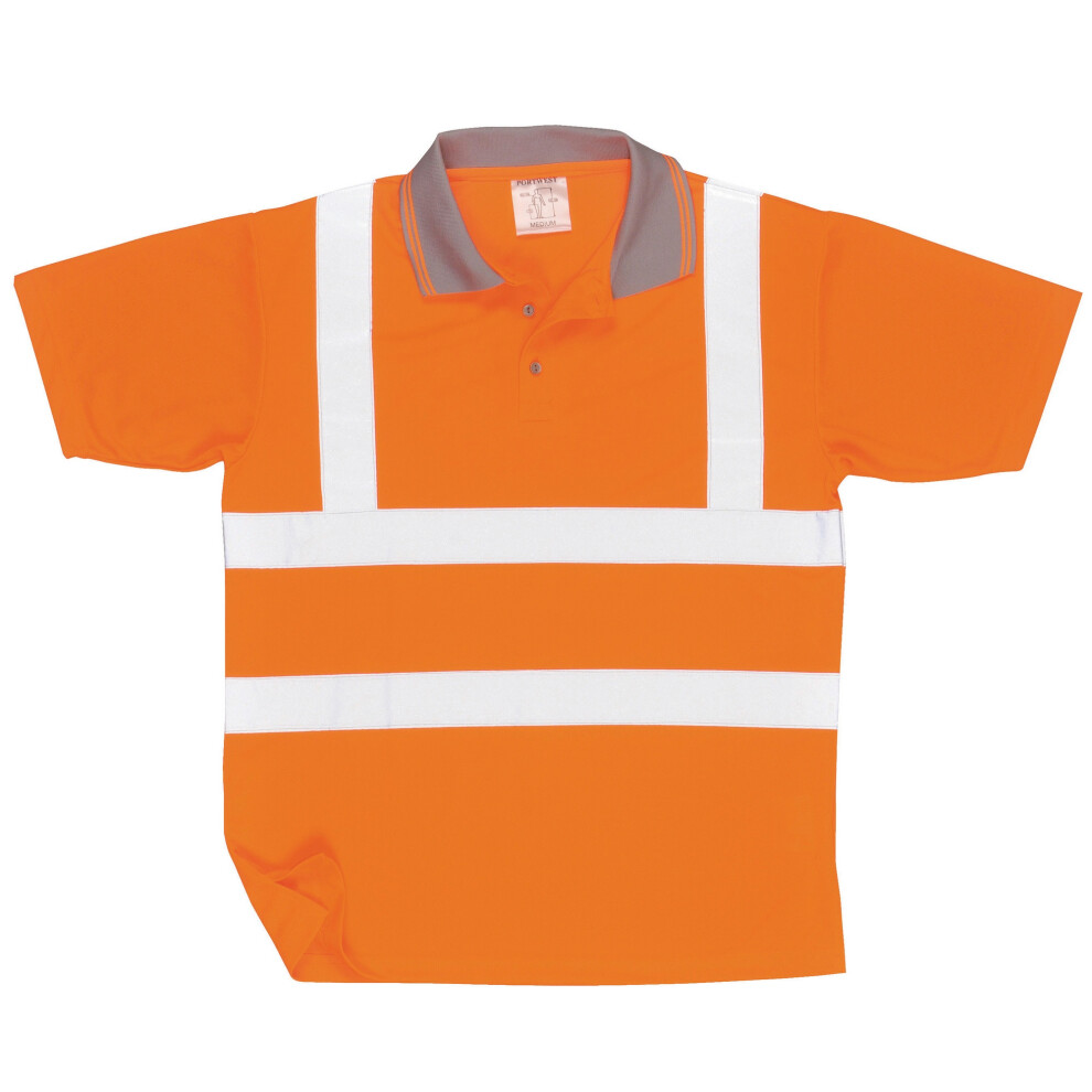 (2XL, Orange) Portwest Unisex Hi Vis Polo Shirt / Workwear / Safetywear (Pack of 2)