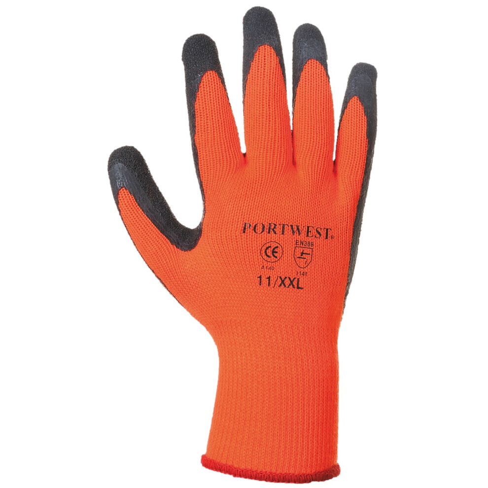 (M, Orange) Portwest Thermal Grip Gloves (A140) / Workwear / Safetywear (Pack of 2)