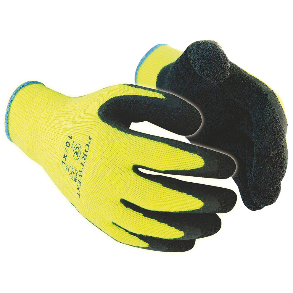 (2XL, Black) Portwest Thermal Grip Gloves (A140) / Workwear / Safetywear (Pack of 2)