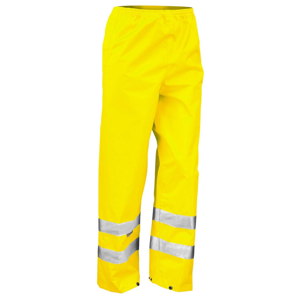 (L-XL, Hi-Vis Yellow) Result Mens Hi-Vis Trousers / Pants (Pack of 2)