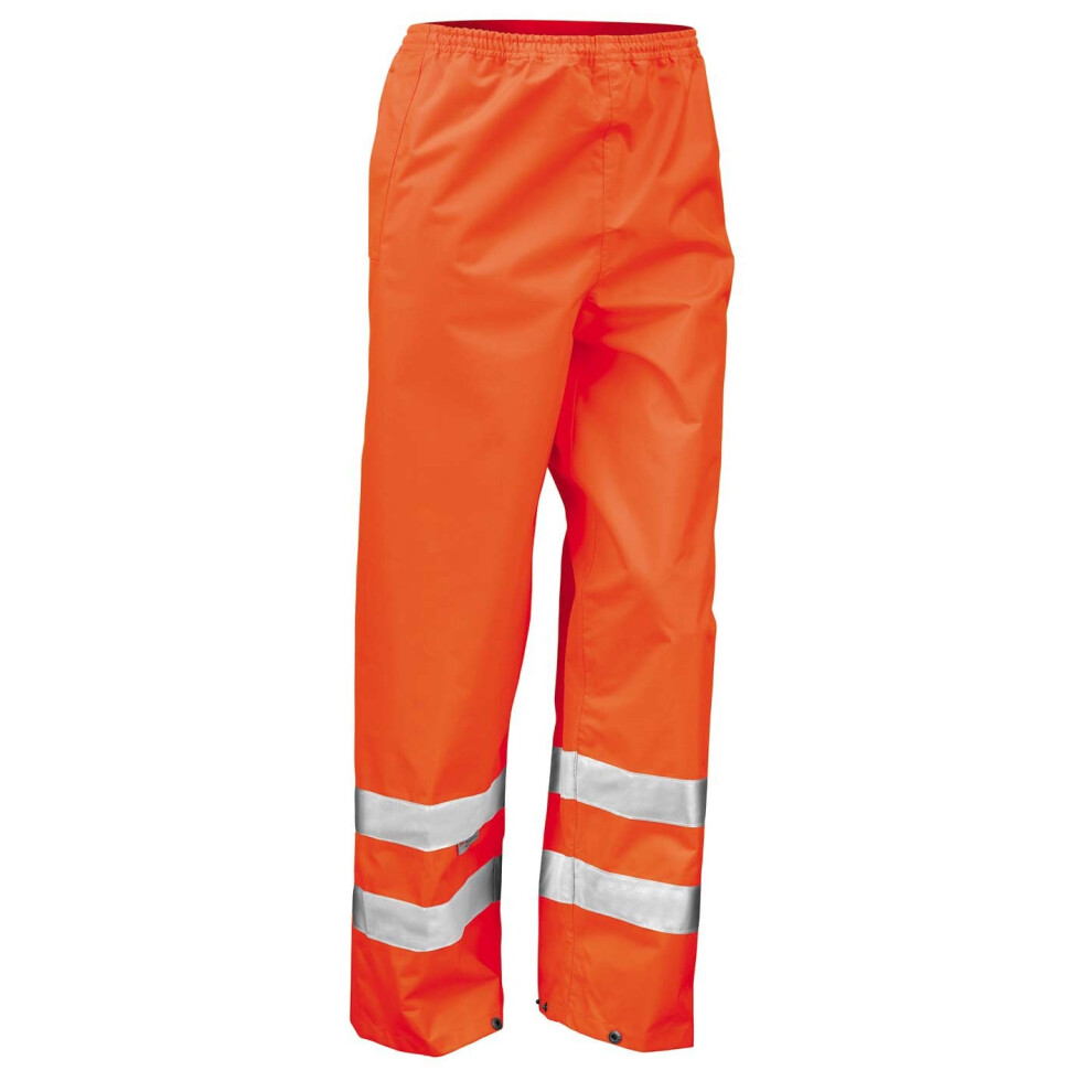 (S-M, Hi Vis Orange) Result Mens Hi-Vis Trousers / Pants (Pack of 2)