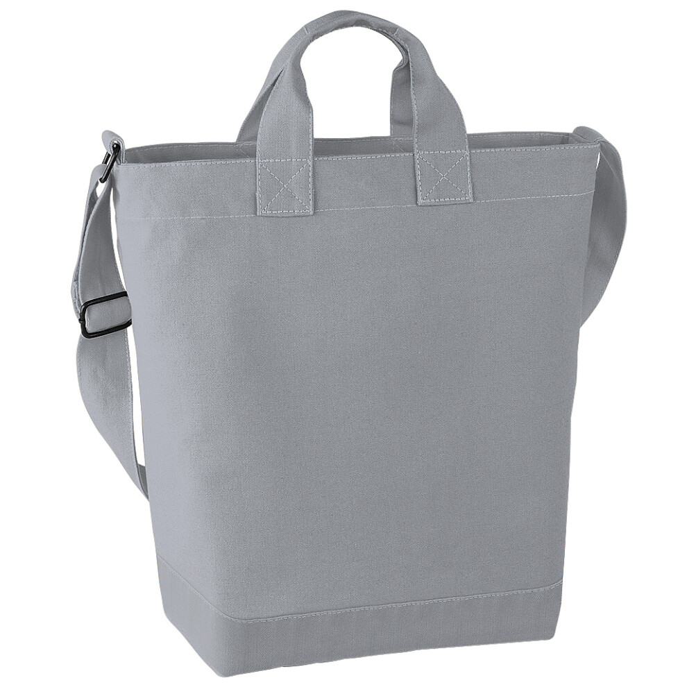 (One Size, Light Grey) Bagbase Canvas Daybag / Hold & Strap Shopping Bag (15 Litres) (Pack of 2)