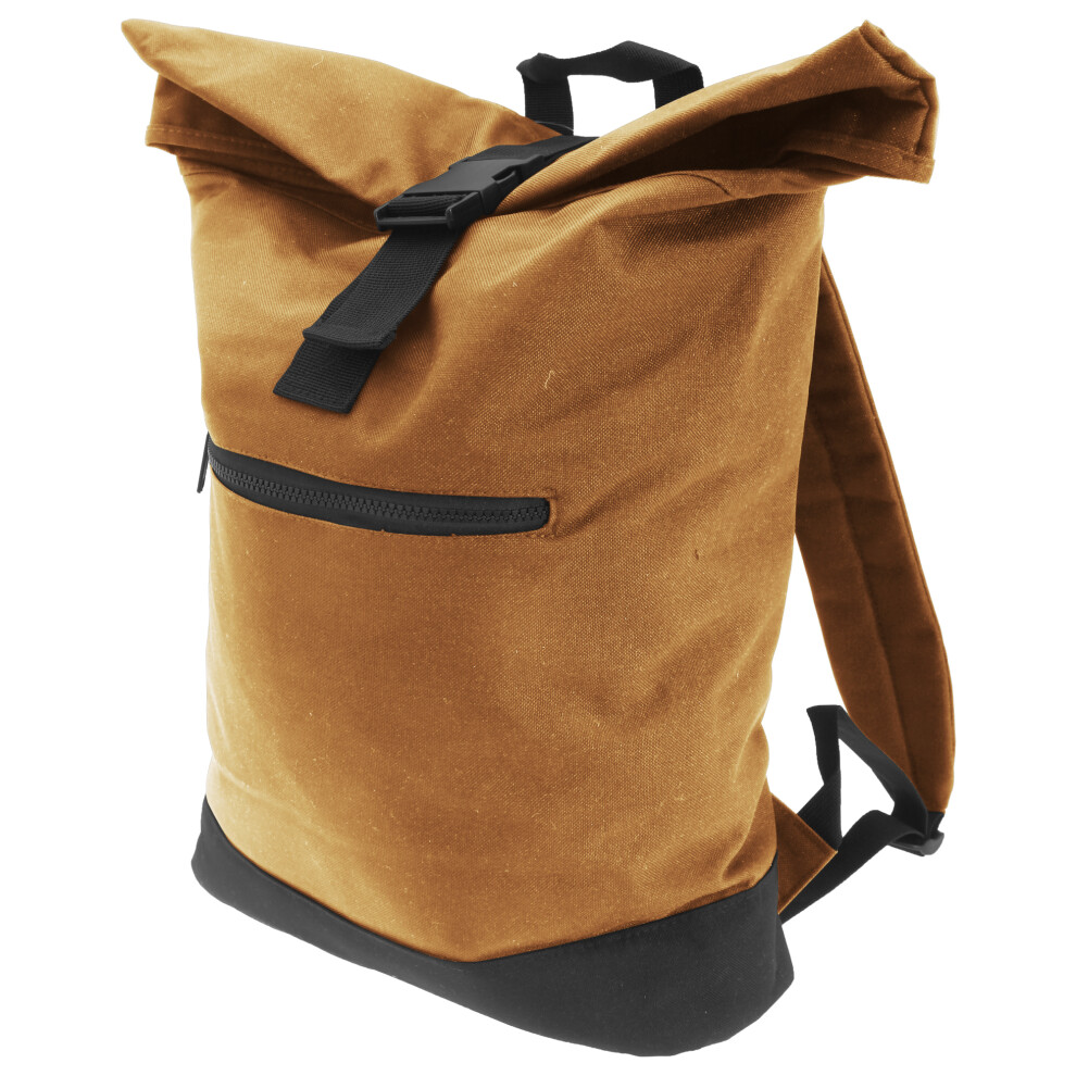 (One Size, Caramel) Bagbase Roll-Top Backpack / Rucksack / Bag (12 Litres) (Pack of 2)