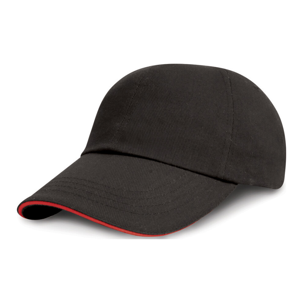 Low Profile Heavy Brushed Cotton Baseball Cap With Sandwich Peak Pack of 2