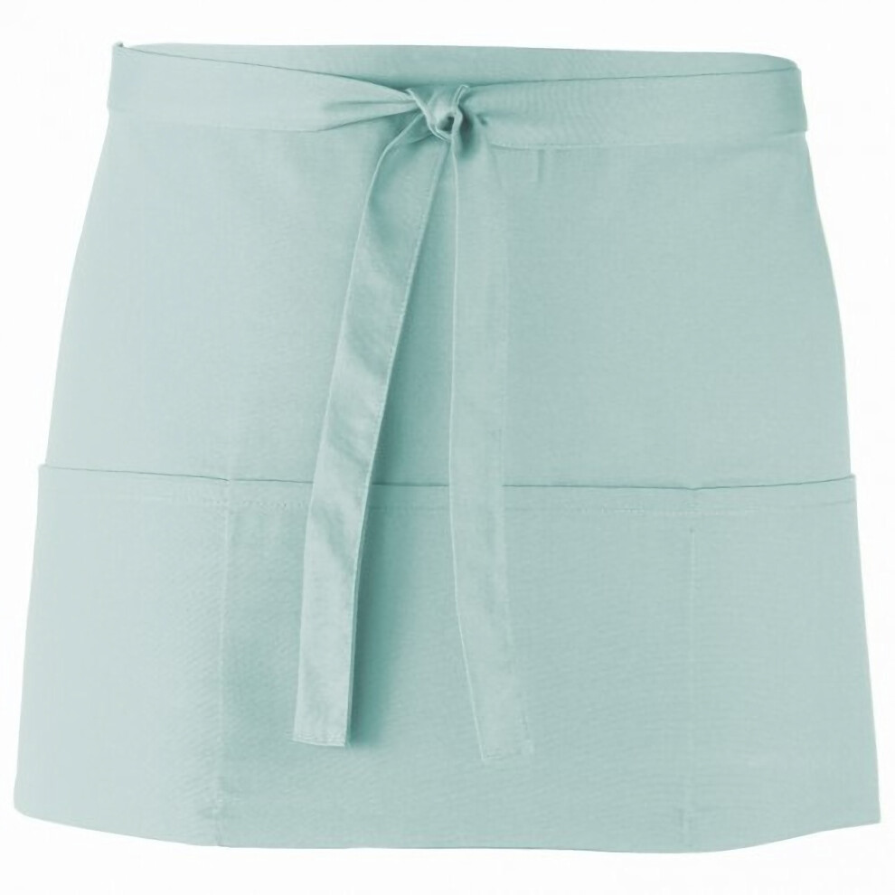 (One Size, Aqua) Premier Ladies/Womens Colours 3 Pocket Apron / Workwear (Pack of 2)