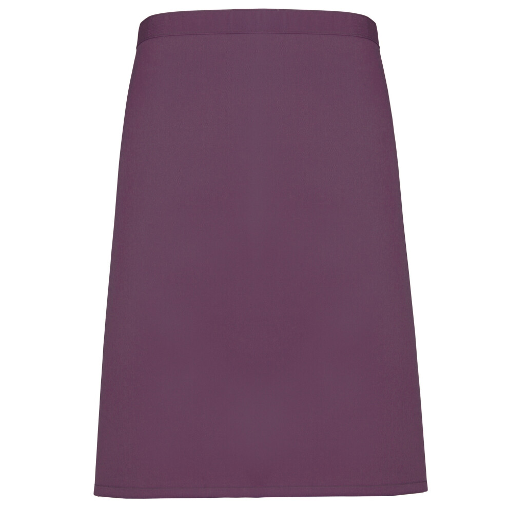 (One Size, Aubergine) Premier Ladies/Womens Mid-Length Apron (Pack of 2)