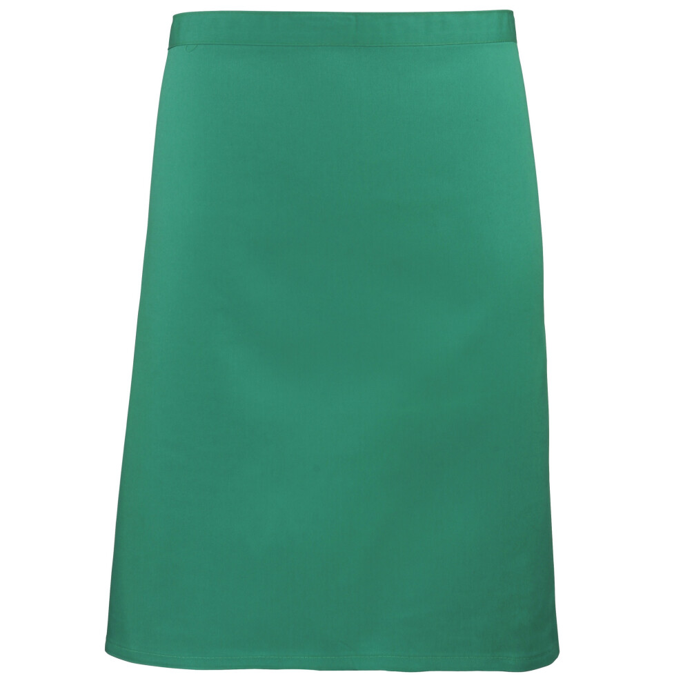 (One Size, Emerald) Premier Ladies/Womens Mid-Length Apron (Pack of 2)