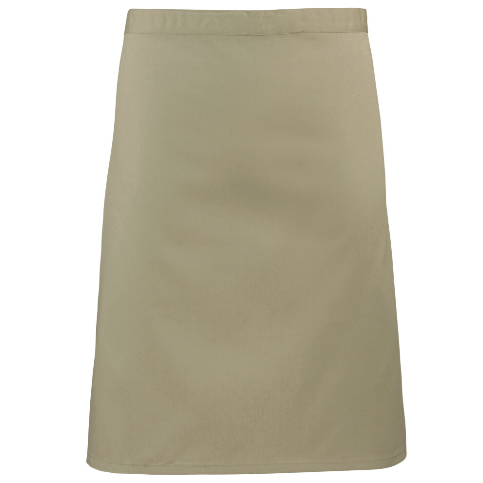 (One Size, Khaki) Premier Ladies/Womens Mid-Length Apron (Pack of 2)