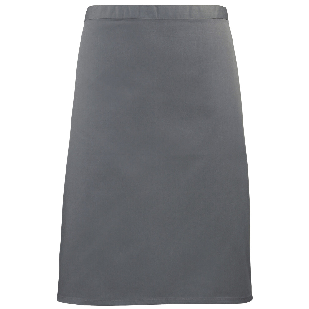 (One Size, Steel) Premier Ladies/Womens Mid-Length Apron (Pack of 2)