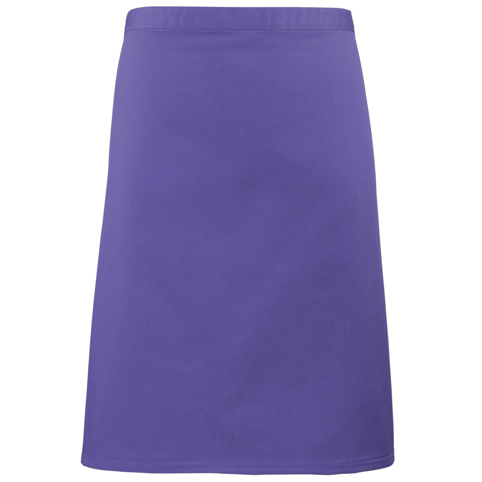 (One Size, Purple) Premier Ladies/Womens Mid-Length Apron (Pack of 2)