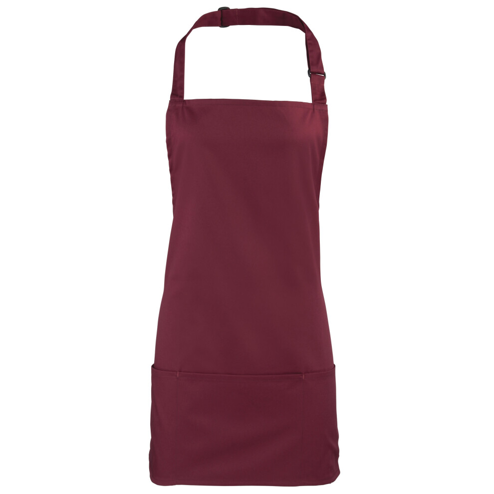 (One Size, Burgundy) Premier Colours 2-in-1 Apron / Workwear (Pack of 2)