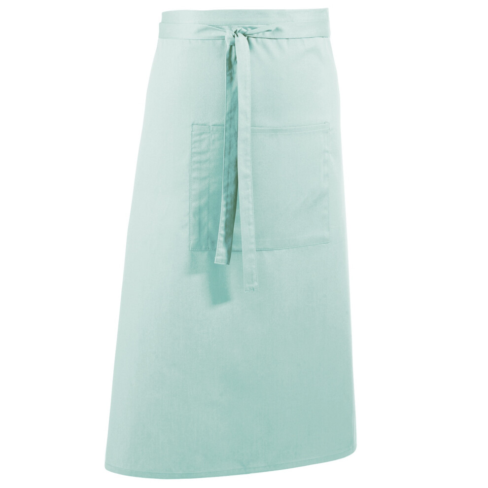 (One Size, Aqua) Premier Unisex Colours Bar Apron / Workwear (Long Continental Style) (Pack of 2)