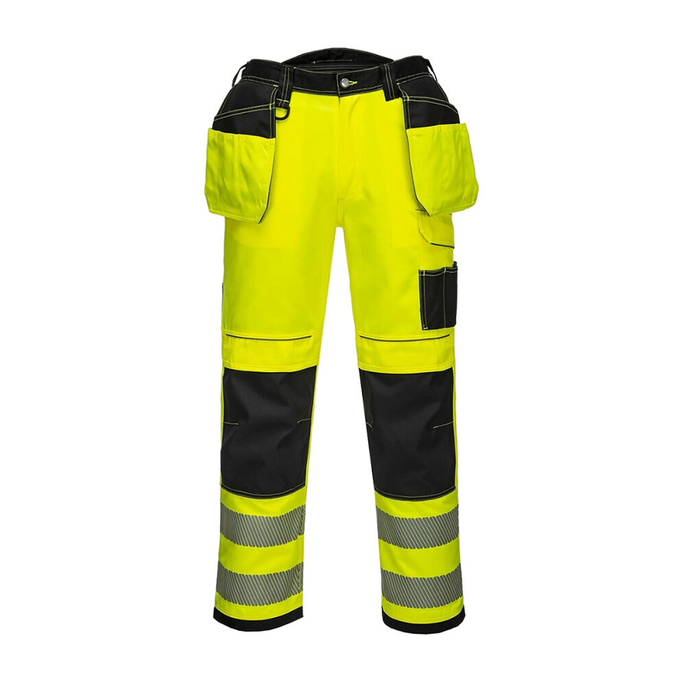 (42R, Yellow/Black) Portwest Mens PW3 Hi-Vis Trousers