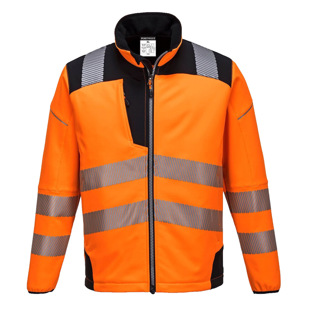 (XL, Orange/Black) Portwest Mens PW3 Hi-Vis Soft Shell Jacket