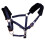 (Full, Navy) Hy Faux Fur Padded Head Collar with Lead Rope 1