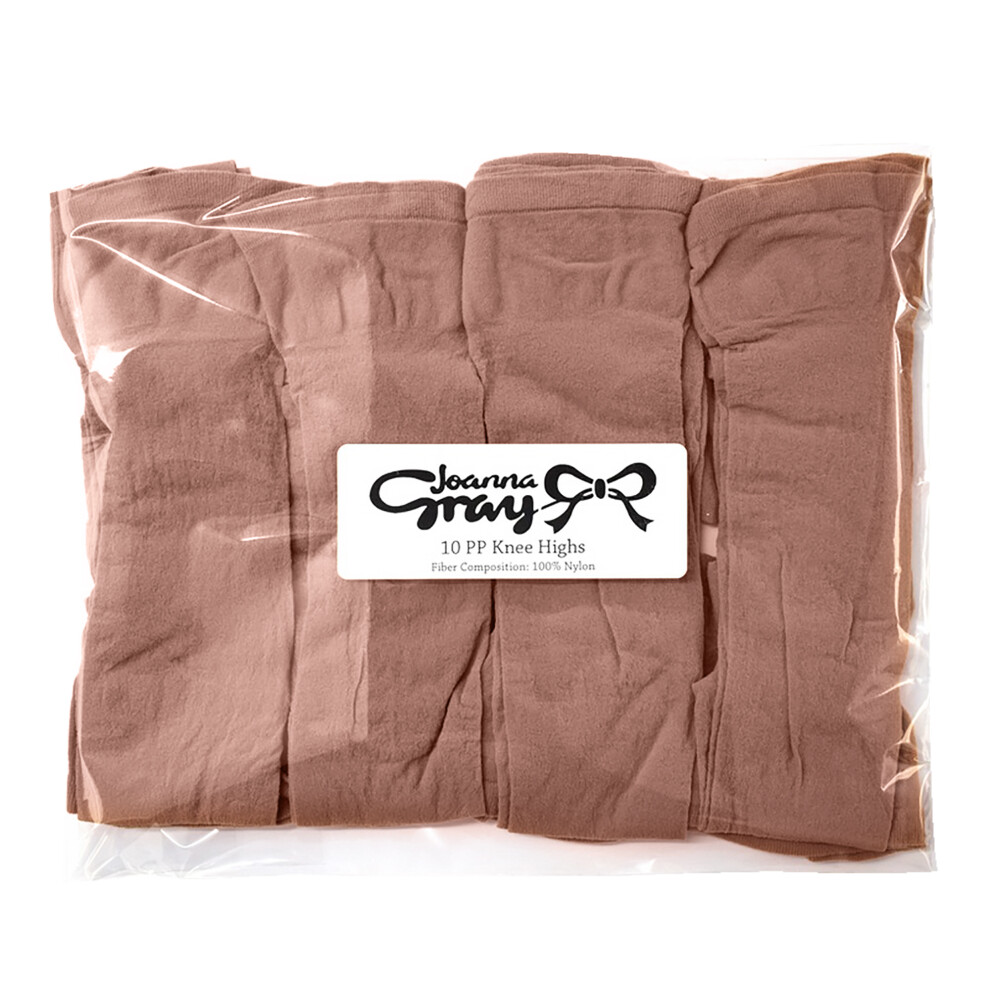 (One Size, Mink) Joanna Gray Womens/Ladies  Knee Highs (10 Pairs)