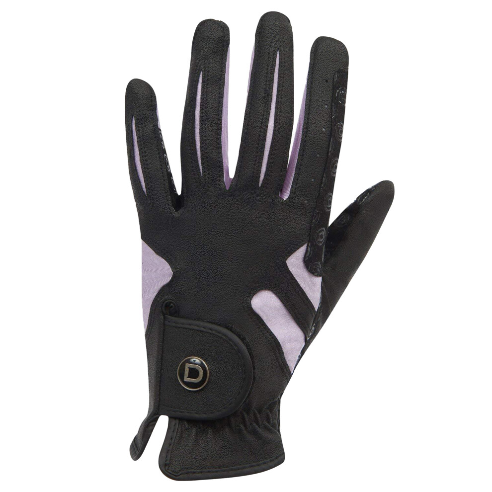 (Xlarge, Black/Pink) Dublin Unisex Cool-it Gel Touch Fastening Riding Gloves