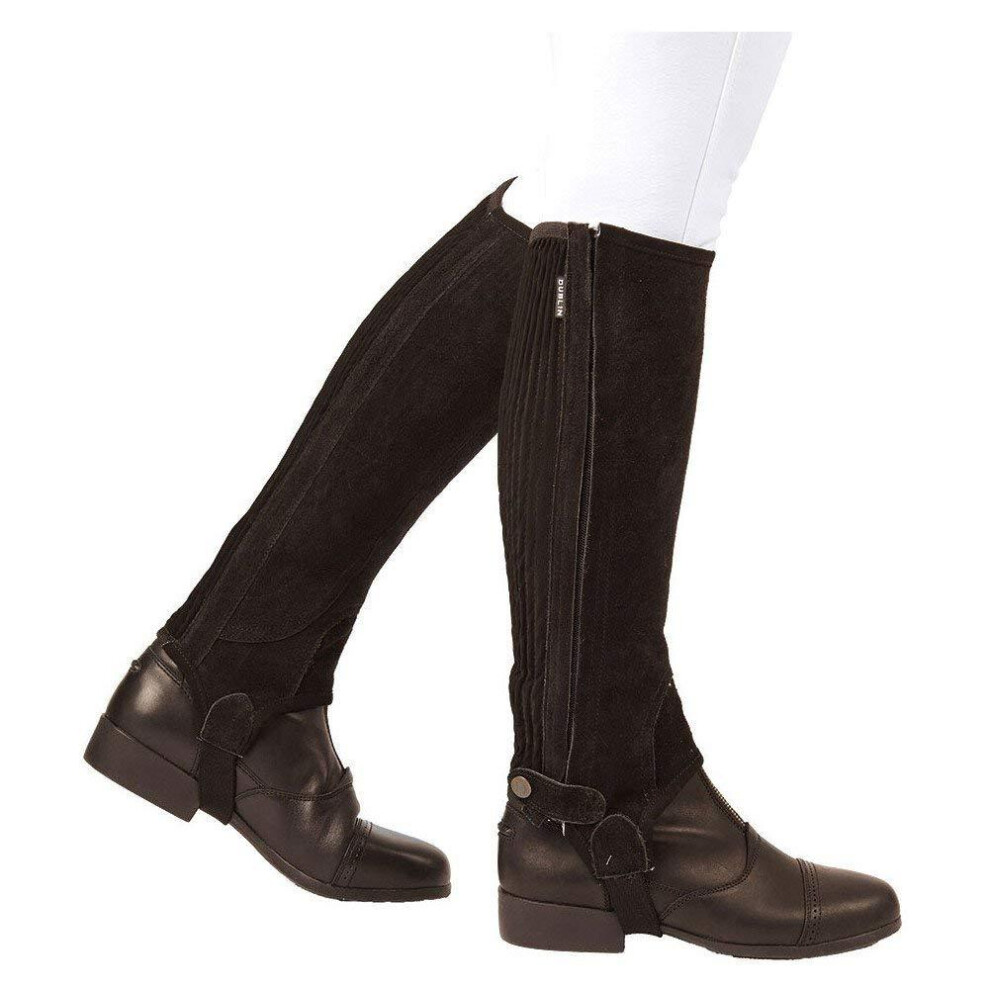 (Childs Large, Brown) Dublin Childrens/Kids Suede Half Chaps II