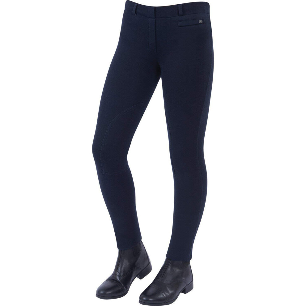 (26in, Navy) Dublin Childrens/Kids Supa-fit Pull On Knee Patch Jodhpurs