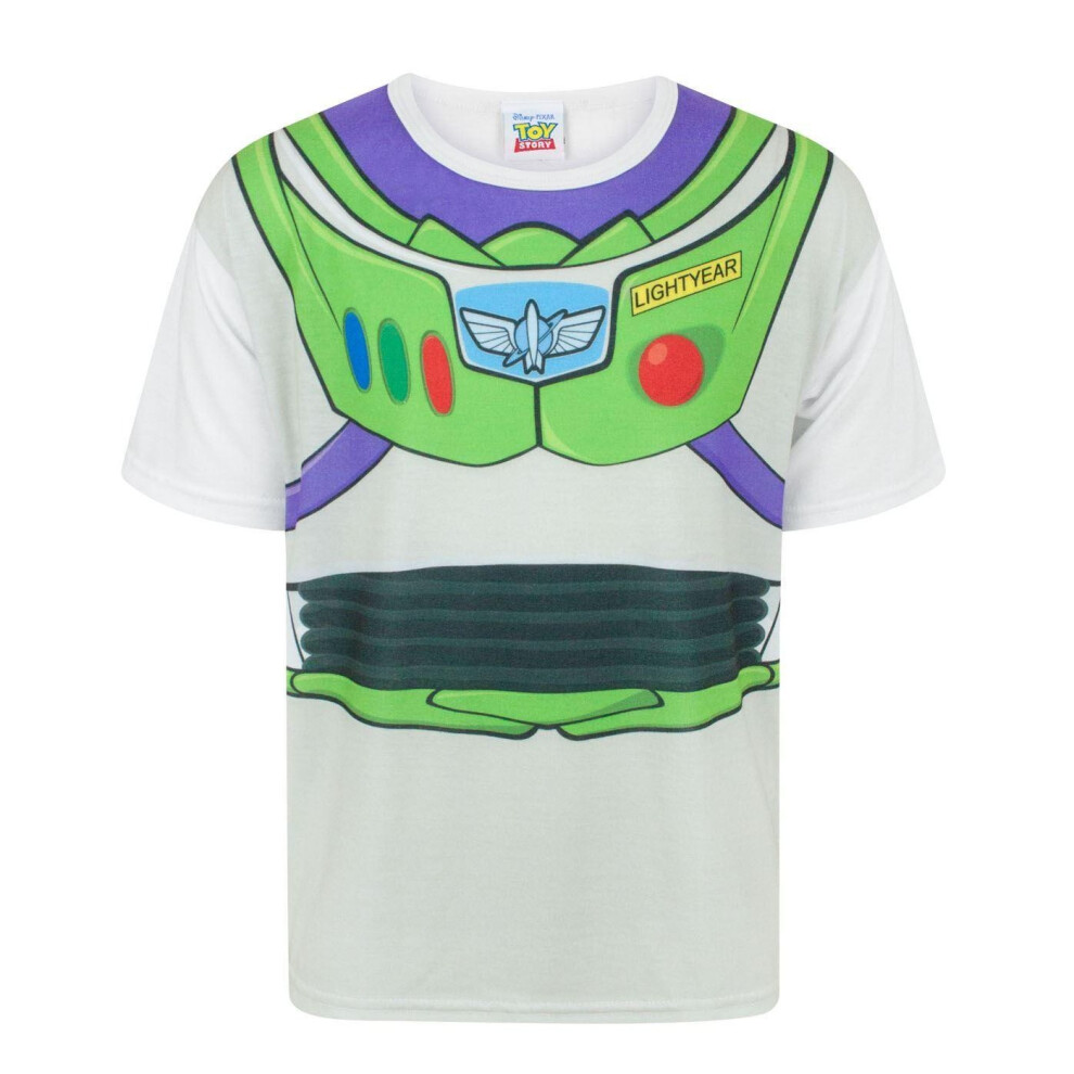 (5-6 Years, White) Disney Childrens Boys Toy Story Buzz Lightyear Costume T-Shirt