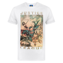(XXL, White) Justice League Mens Characters Action T-Shirt