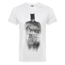 (S, White) Justice League Mens Character Line Up T-Shirt