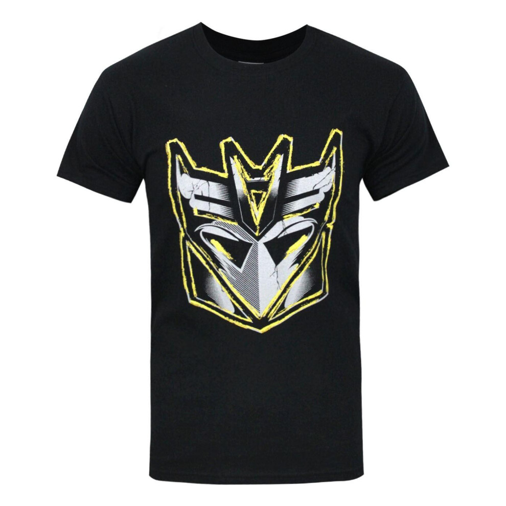 (S, Black) Transformers Official Mens Decepticon Metallic Logo T-Shirt