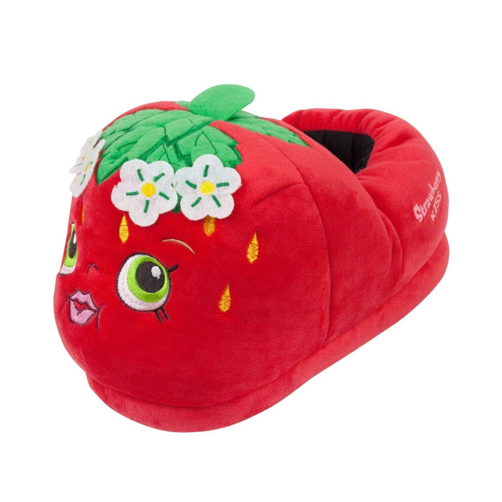 (3-4 UK, Red) Shopkins Womens/Ladies Strawberry Kiss 3D Slippers