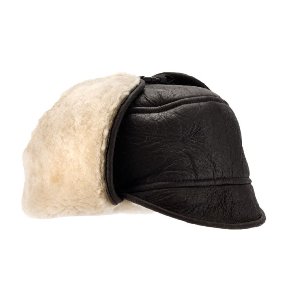 Eastern Counties Leather Men's Brown (Xl, Dark Forest) Harrison Aviator Sheepskin Hat