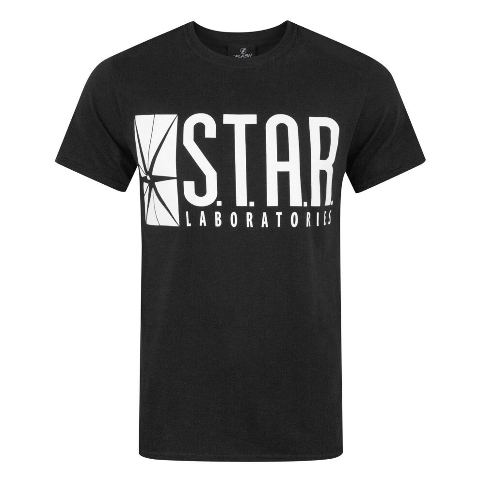 (L, Black) Flash Mens TV Star Laboratories T-Shirt