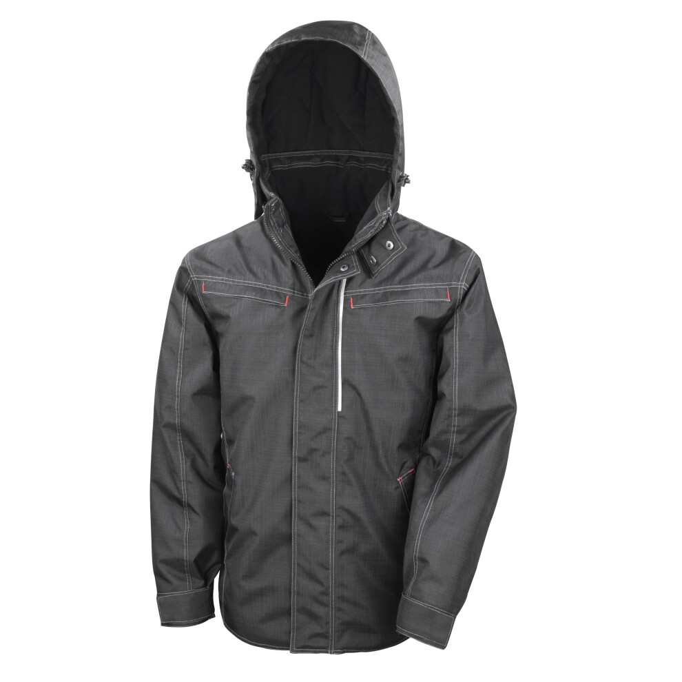 (XL, Black) Result Mens Work-Guard Denim Texture Rugged Jacket