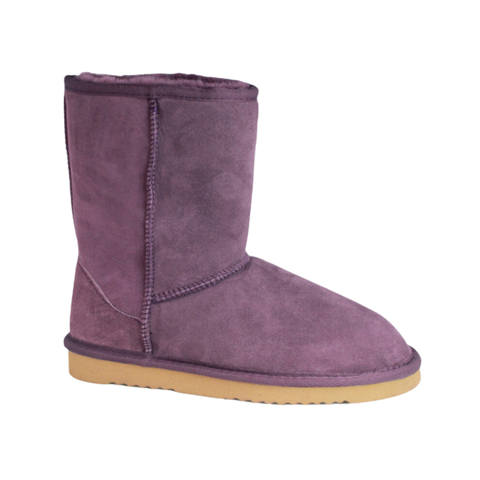 (9 UK, Purple) Eastern Counties Leather Womens/Ladies Jodie Sheepskin Short Plain Boots