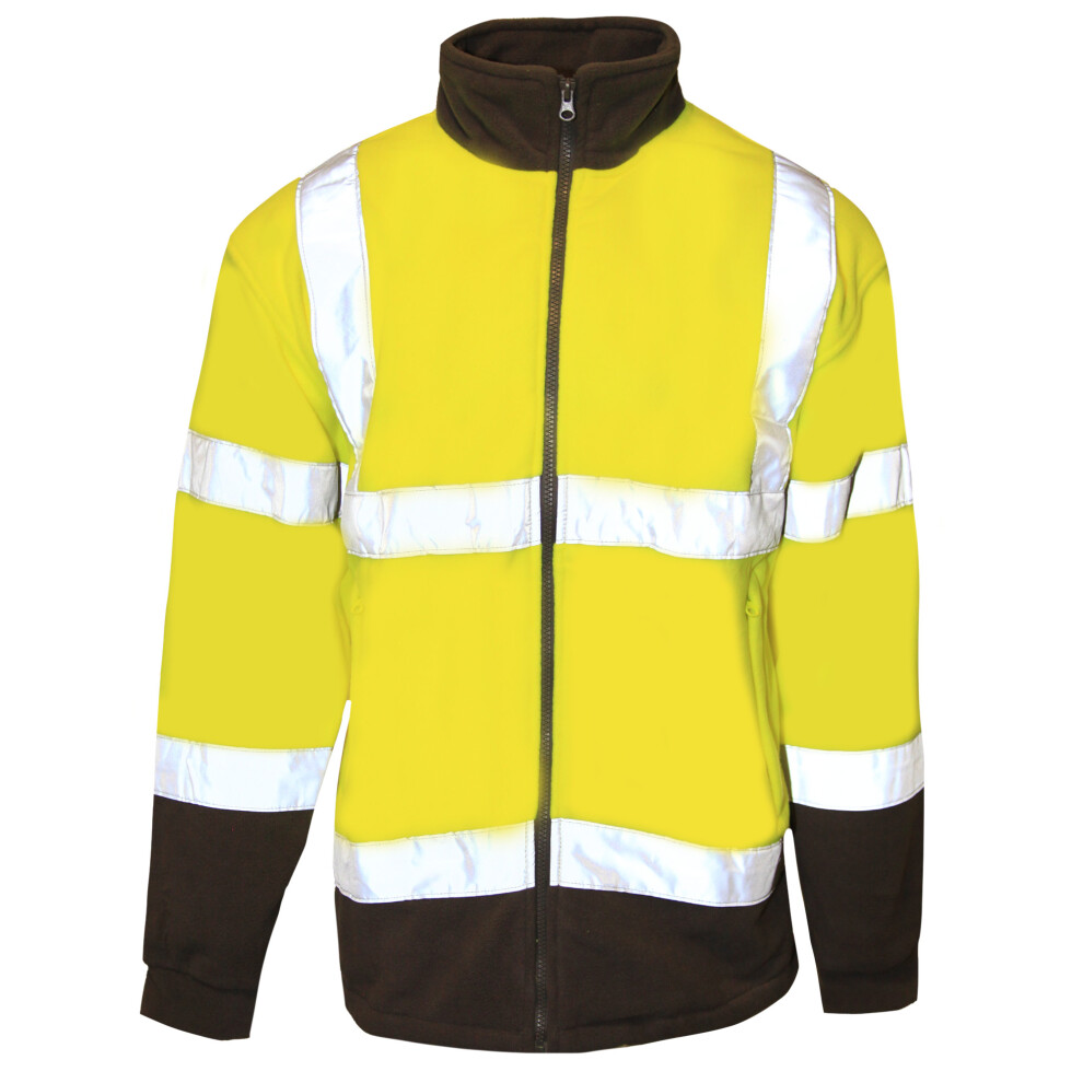 (3XL, Yellow) Result Core Mens Reflective Safety Micro Fleece Jacket