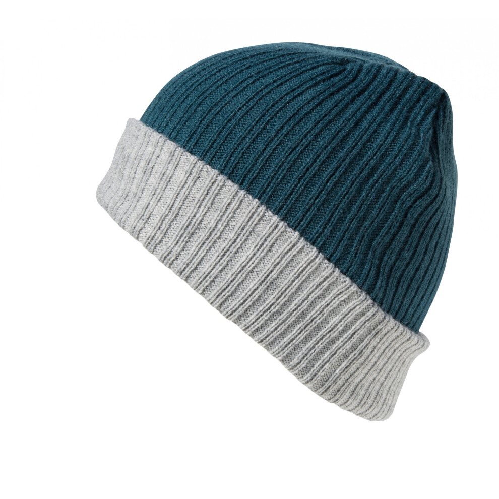 Result Men's Grey (One Size, Teal/Grey) Winter Essentials Double Layer Knitted Hat