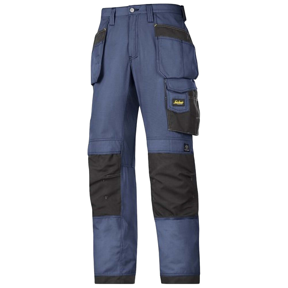 (31S, Navy/ Black) Snickers Mens Ripstop Workwear Trousers